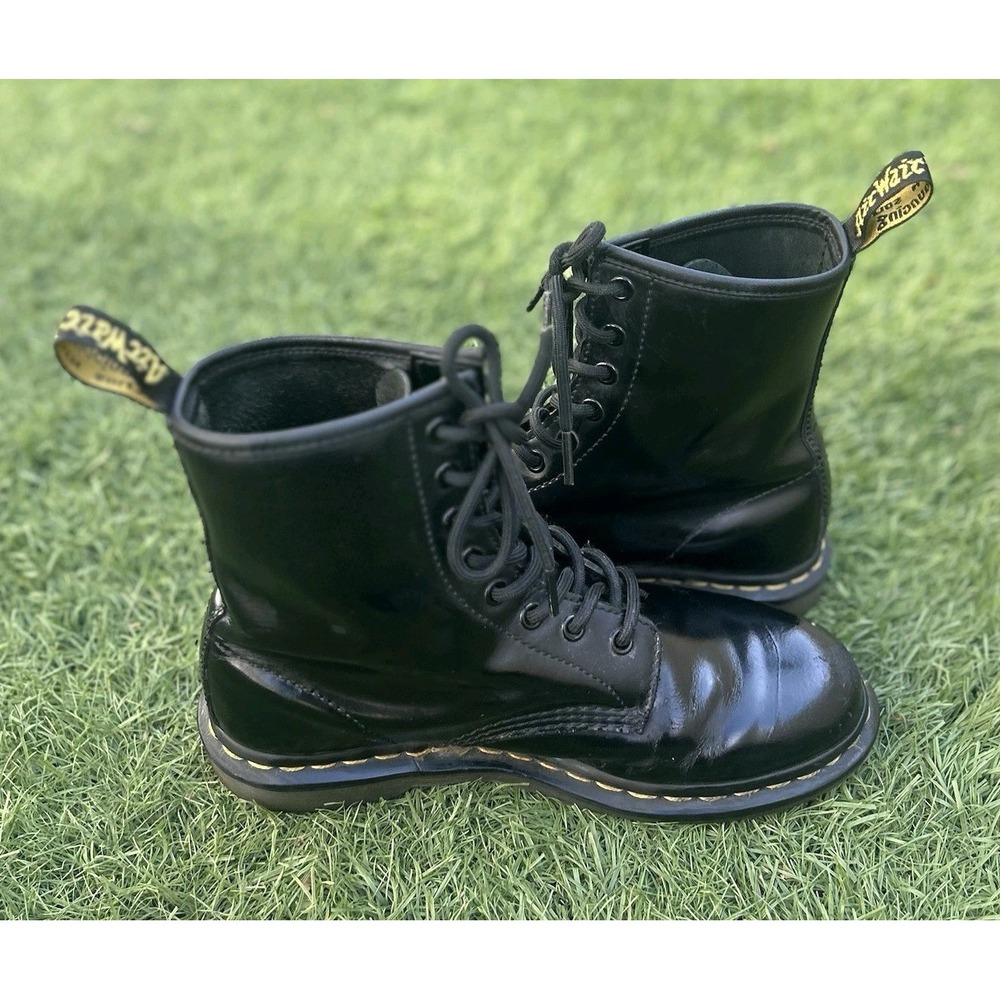 Dr. Martens 1460 AW004 Air Wair 8 Eye Leather Black Boots Womens 8 *Low Tread - Picture 4 of 12